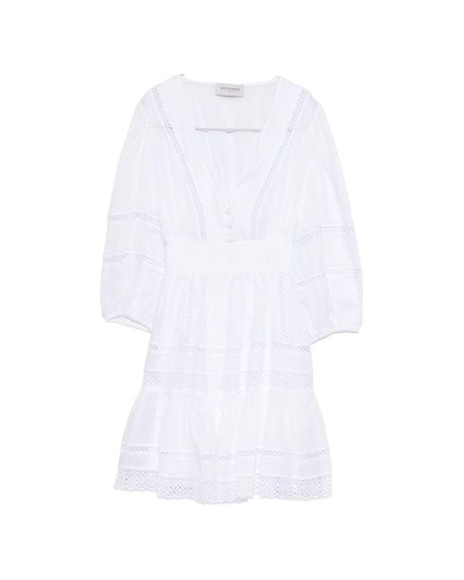 ERMANNO FIRENZE White Dresses Outer: Ramie