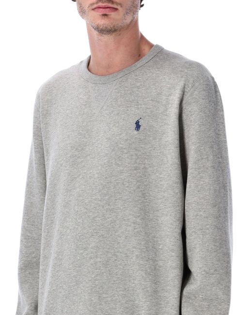 Polo Ralph Lauren Gray Cotton-Blend Crewneck Sweatshirt