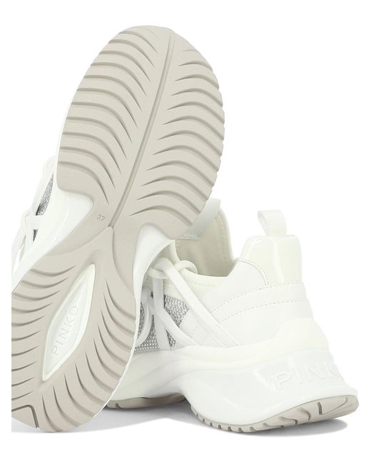 Pinko White Sneakers mit Strass