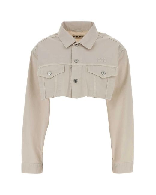 Miu Miu Giubbotti Denim Wit in het White