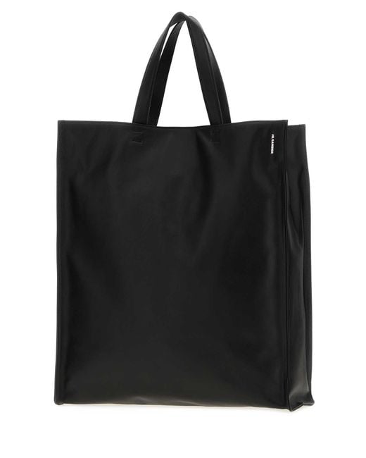 Jil Sander Black Leather Light Shopping Bag