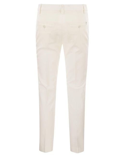 Perfect Slim Fit Stretch Pantaloni di Dondup in White