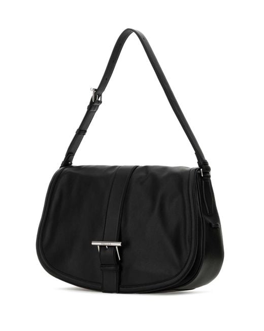 Alexander McQueen Black Leather Maxi Satchel Shoulder Bag