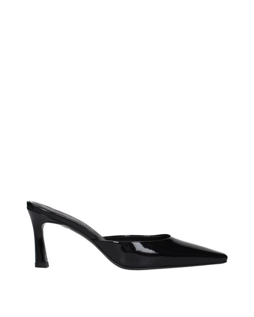 The Attico Black Juno Sandals Patent