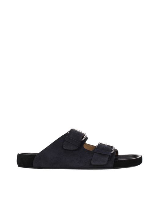 Isabel Marant Blue Ciabatte E Zoccoli Uomo Camoscio Nero for men