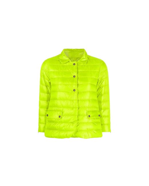 Herno Yellow Crop-Sleeve Down Jacket