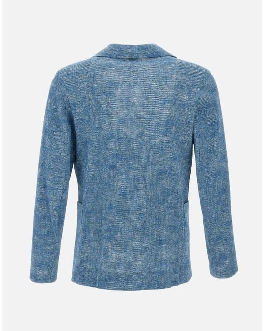 Bob Easy Cotton Blend Blazer in het Blue voor heren