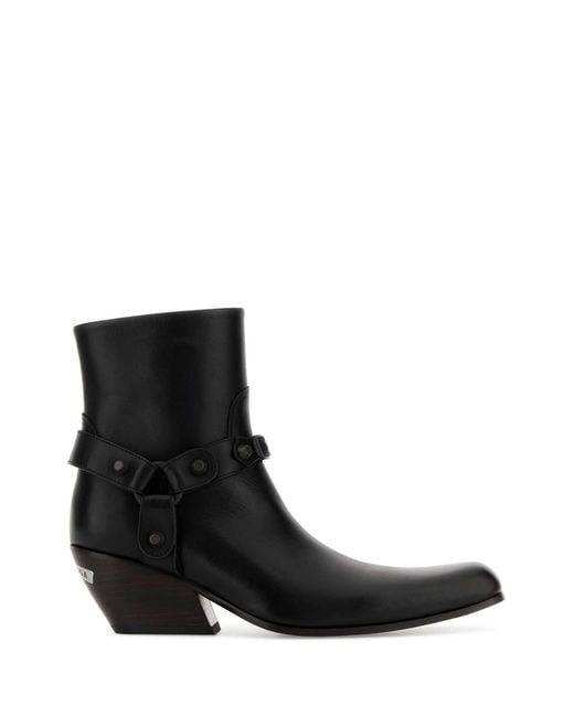 Balenciaga Black Solid Square Toe Boots