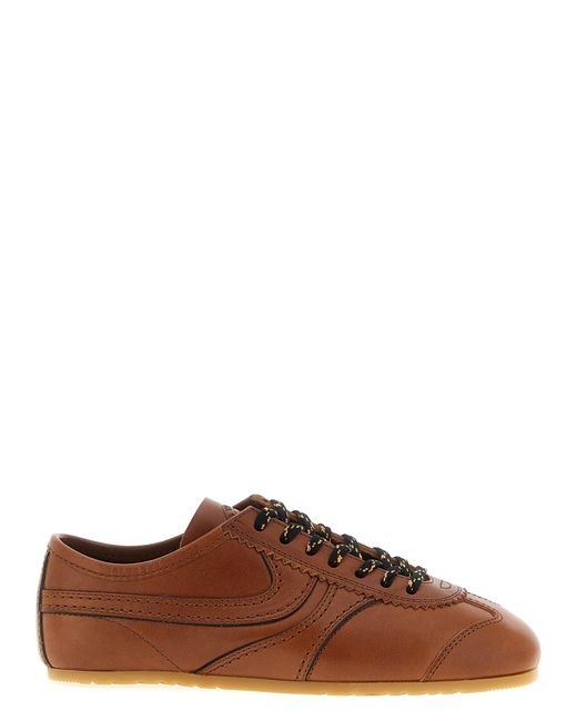 Dries Van Noten Brown Leather Sneakers