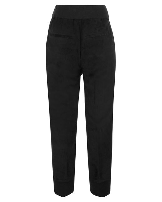 Pantalon de tirage en velours côtelé Peserico en coloris Black