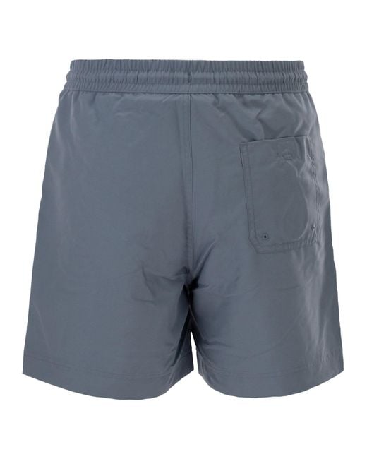 Carhartt Blue Beach Shorts With Logo