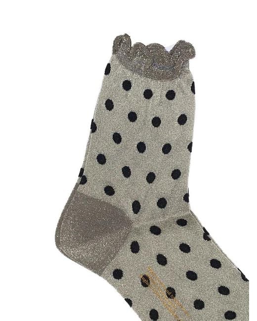 Antipast Gray Glitter Pois Socks