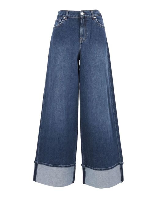 7 For All Mankind Blue Marie Wide Leg Radar With Wide Cuff