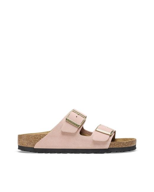 Birkenstock Pink Ciabatta Arizona Suede Leather Light Calzata S