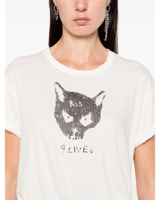 R13 White 9 Lives Boy T ist das
