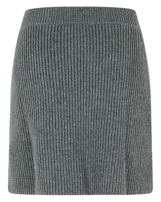 Jil Sander Gray Grey Wool Minirockirirt