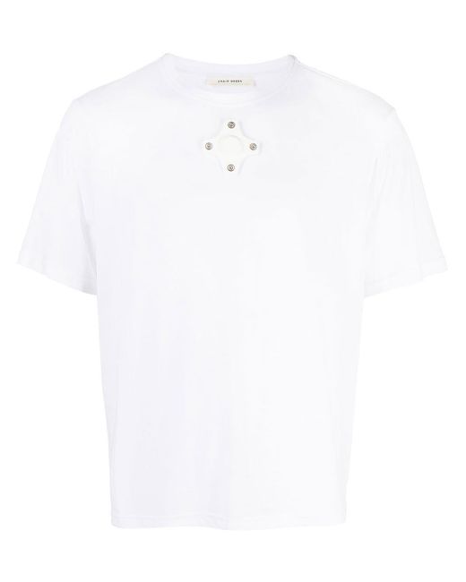 Craig Green White Eyelet-Detail Short-Sleeve T-Shirt for men