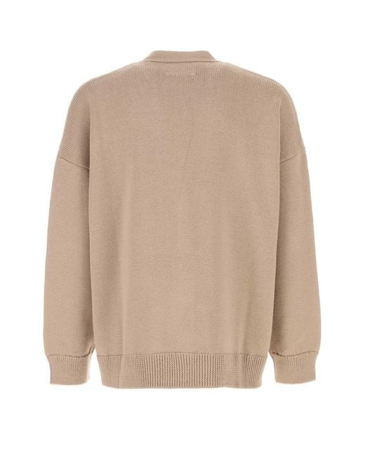 MM6 by Maison Margiela Natural Wool And Acrylic Cardigan