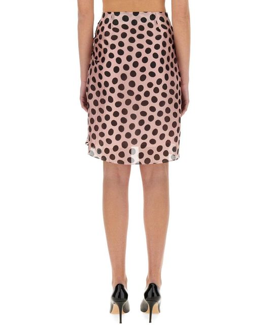 Nina Ricci Pink Midi Skirt With Asymmetrical Bow Detail