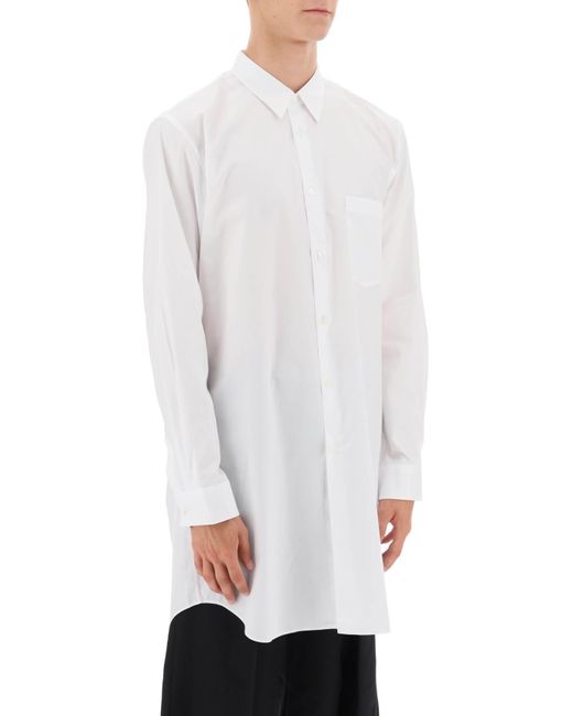 Comme des Garçons Maxi Shirt in Popeline in White für Herren