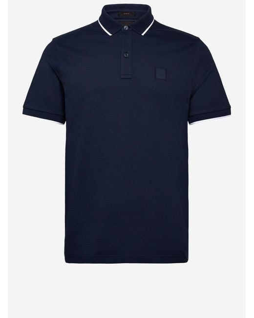 Boss Blue Stretch Cotton Polo Shirt for men