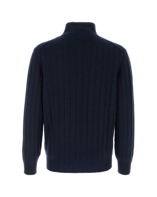 Brunello Cucinelli Blue Knitted Sweaters