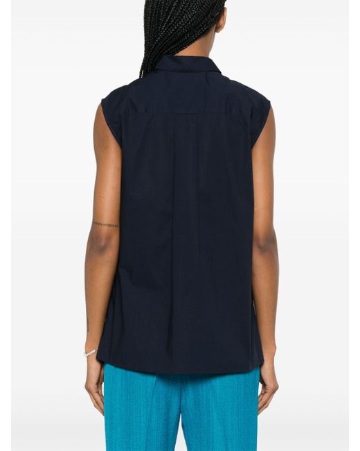 Officine Generale Popeline Blouse Van Biologisch Katoen in het Blue