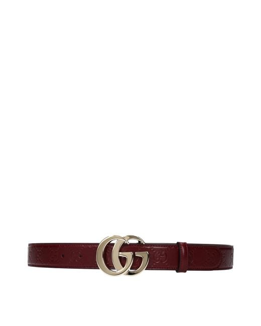 Gucci Red Belt Leather/Burgundy