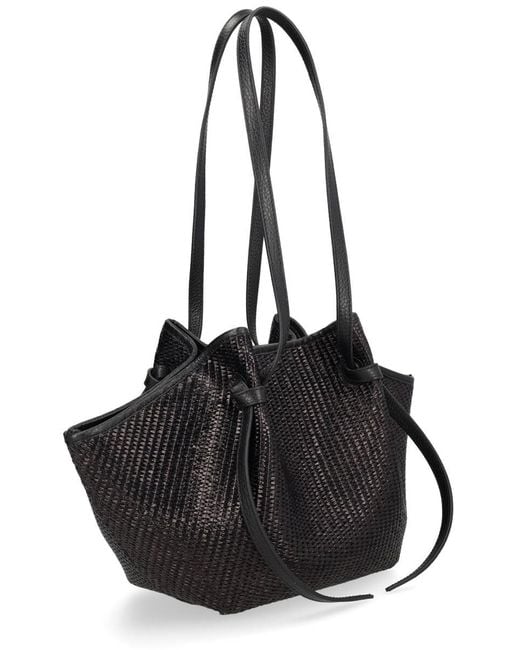Yuzefi Black Raffia "mochi" Bag
