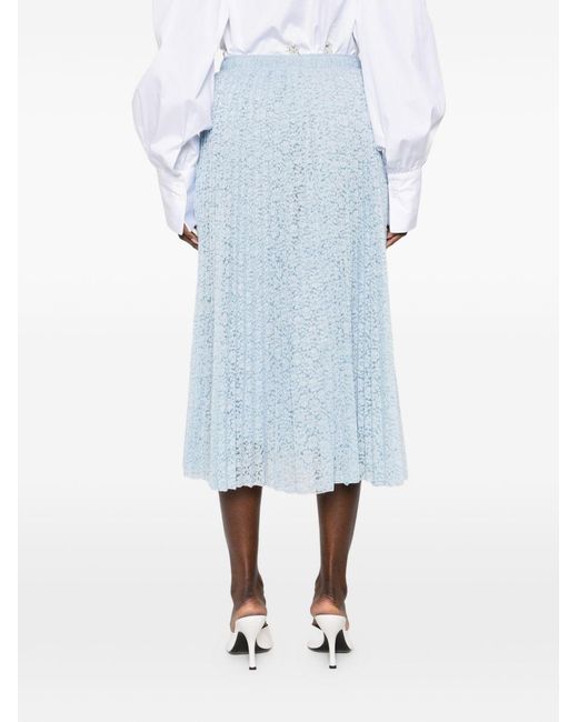 Ermanno Scervino Blue Embroidered Long Skirt