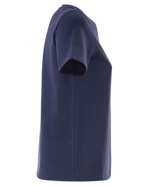Weekend by Maxmara Blue Wkdmultif Basic Stretch Jersey T Shirt