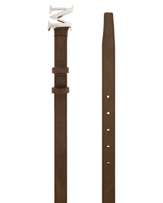 Max Mara Mclassic20 S Monogram Leather Belt in White | Lyst UK