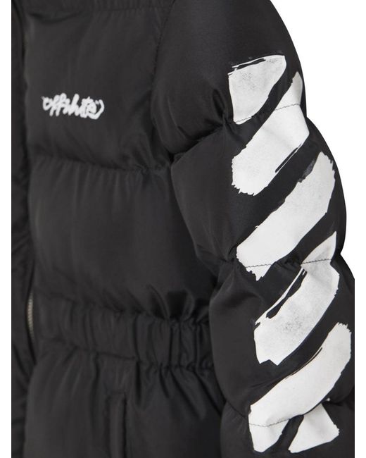Off-White c/o Virgil Abloh Black Piumino Con Zip Diag
