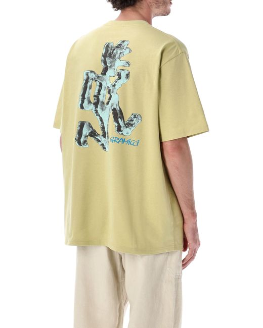 Gramicci Yellow Ice Sculpture Cotton T-Shirt