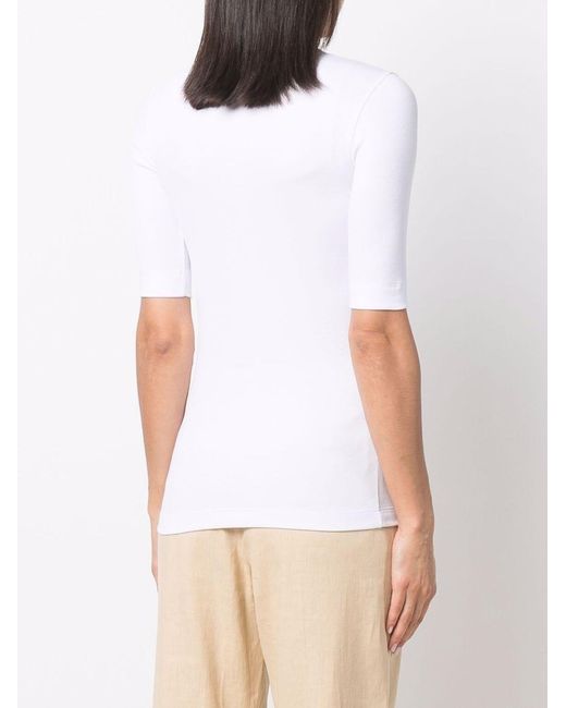 Brunello Cucinelli White V-Neck T-Shirt