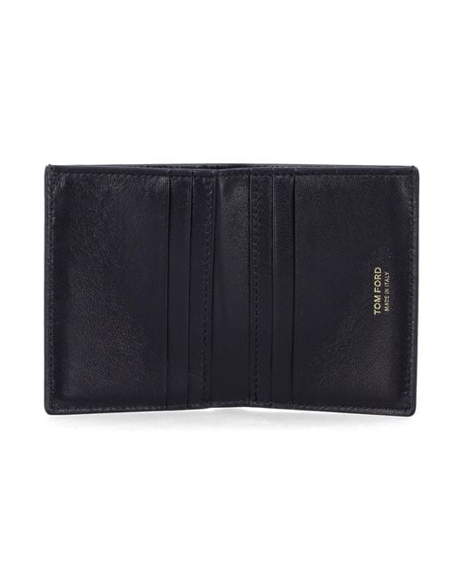 Tom Ford Black Croc-Embossed Leather Cardholder for men