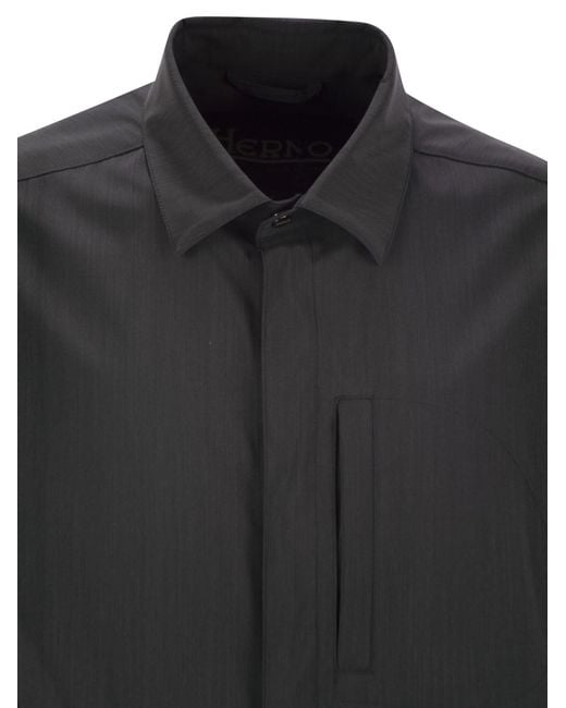 Herno Black Shirt-Cut Jacket for men