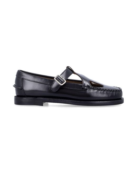 Sebago Blue Angelina Tale Leather Moccasins