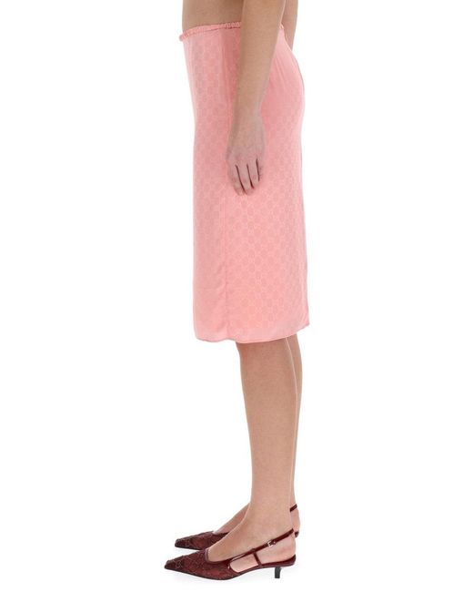 Gucci Pink Silk Skirt