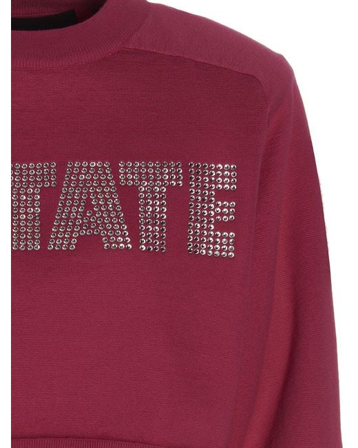 ROTATE BIRGER CHRISTENSEN Roteer Birger Christensen 'firma Rhinestone' Sweatshirt in het Red