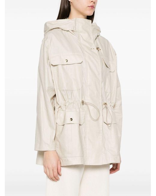 Fay Natural Linen And Cotton Canvas Parka