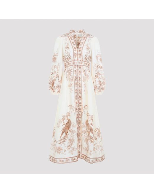 Zimmermann White Plunge Midi Dress For