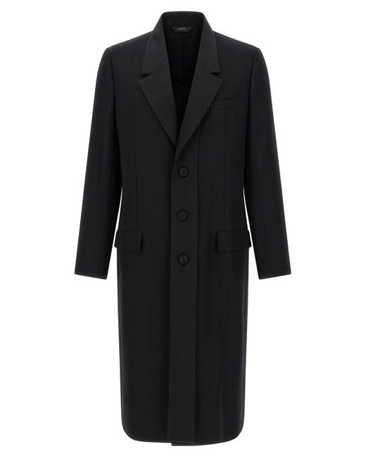Crepe Wool Coat Trench E Impermeabili Nero-Uomo di Fendi in Black da Uomo