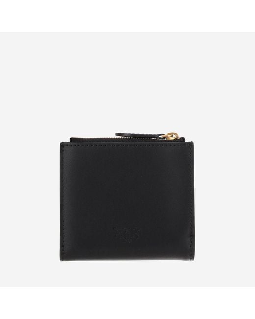 Pinko Black Leather Wallet With Logo