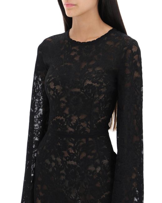 Mini -Kleid in Floral Openwork Strick Dolce & Gabbana de color Black