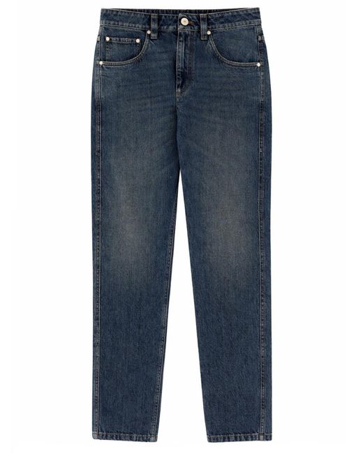 Brunello Cucinelli Blue Straight Mid Rise Jeans