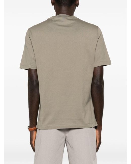 Brunello Cucinelli Natural Jersey T-Shirt With Logo for men