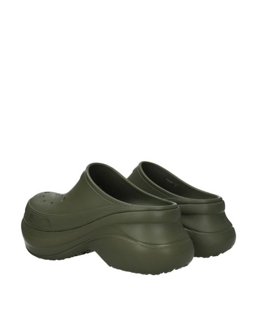 Balenciaga Green Crocs Clogs And Slides Rubber/Khaki