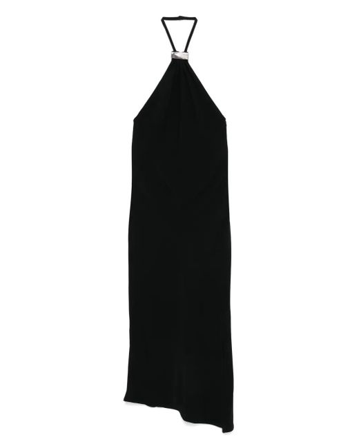The Attico Midi-Jurk Met Halternek En Lage Rug in het Black
