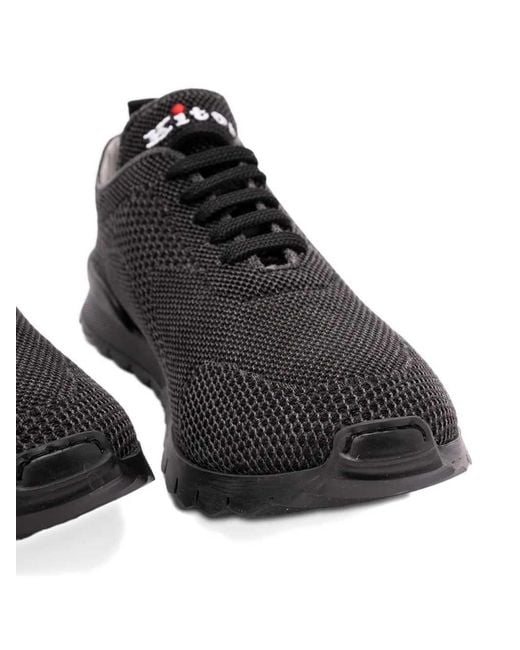 Kiton Black Lace-Up Sneakers for men
